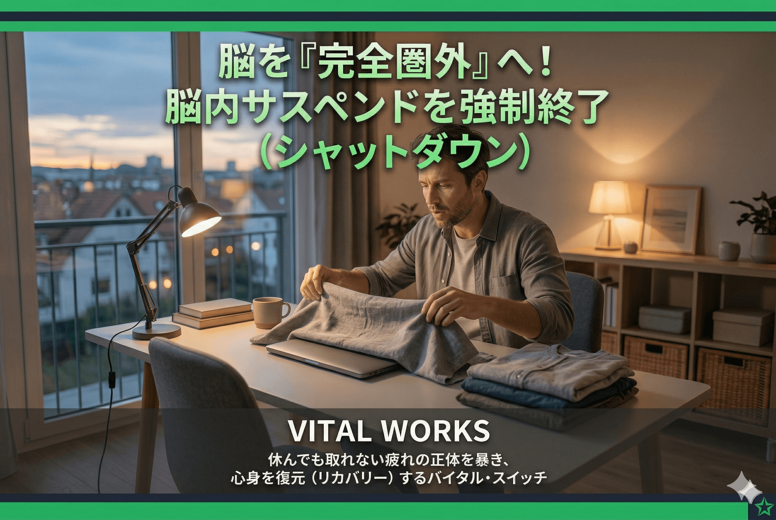 「休んでも疲れが取れない」のは、脳が『サスペンド状態』だから。リモート時代の心身を守る『バイタル・スイッチ』の技術