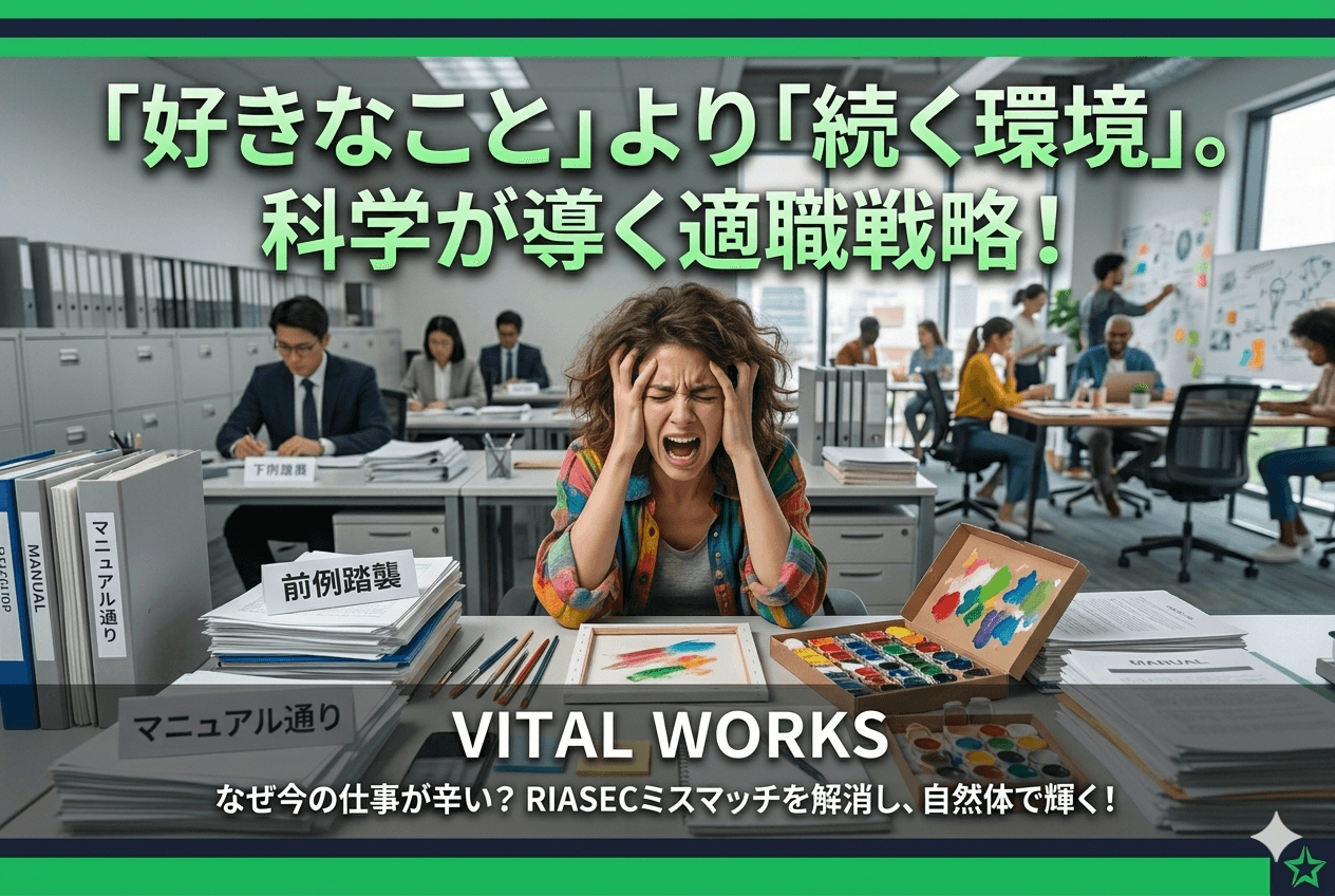 「好きなこと」より「続く環境」を選べ。心理学が導く「RIASEC」の適職戦略